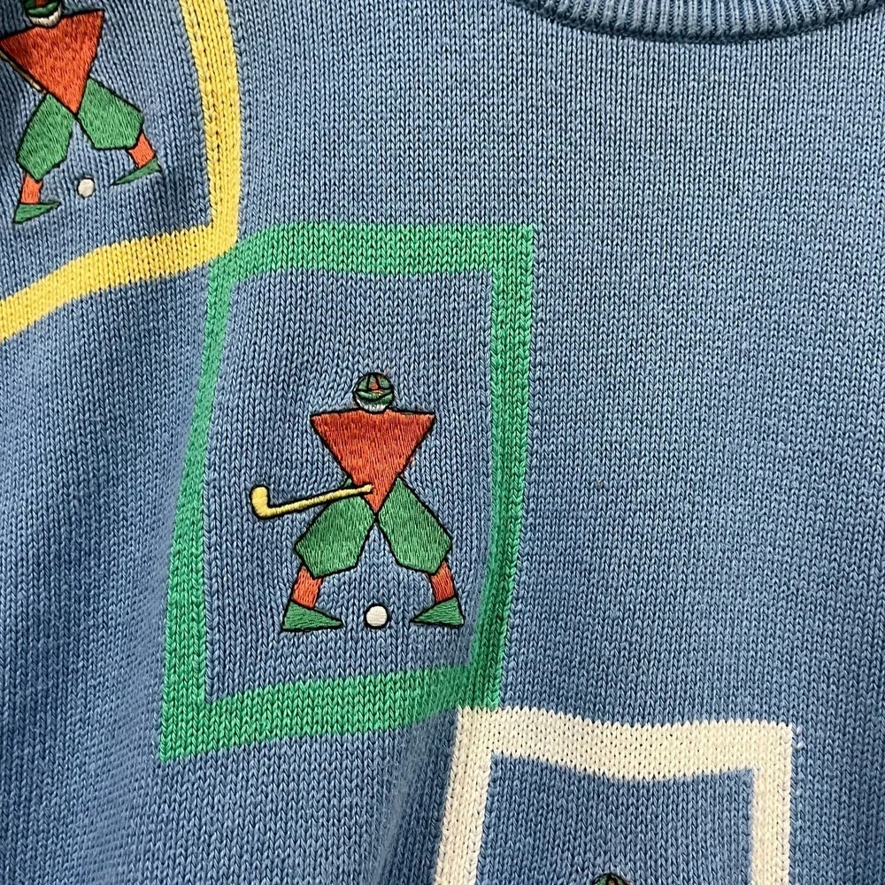 Vintage Pringle Golf‎ Sweater Mens Large Relaxed Nick Faldo Abstract 80s Golf